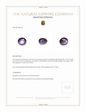 5.78 Ct. Purple Star Sapphire from Ceylon (Sri Lanka) Appraisal