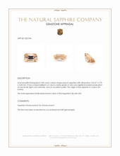 2.08 Ct. Peach Sapphire from Ceylon (Sri Lanka) Appraisal