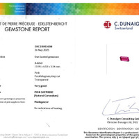 3.22 Ct. Pink Sapphire from Madagascar Scan Report