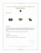 1.72 Ct. Green Sapphire from Ceylon (Sri Lanka) Appraisal