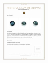 0.69 Ct. Bluish Green Sapphire from Ceylon (Sri Lanka) Appraisal