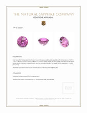 0.62 Ct. Purplish Pink Sapphire from Ceylon (Sri Lanka) Appraisal