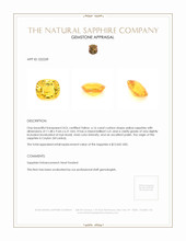 6.16 Ct. Yellow Sapphire from Ceylon (Sri Lanka) Appraisal