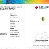 5.71 Ct. Yellow Sapphire from Ceylon (Sri Lanka) Scan Report