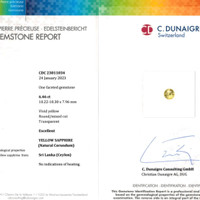 6.46 Ct. Yellow Sapphire from Ceylon (Sri Lanka) Scan Report