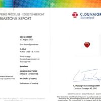 5.02 Ct. Orange Sapphire from Ceylon (Sri Lanka) Scan Report