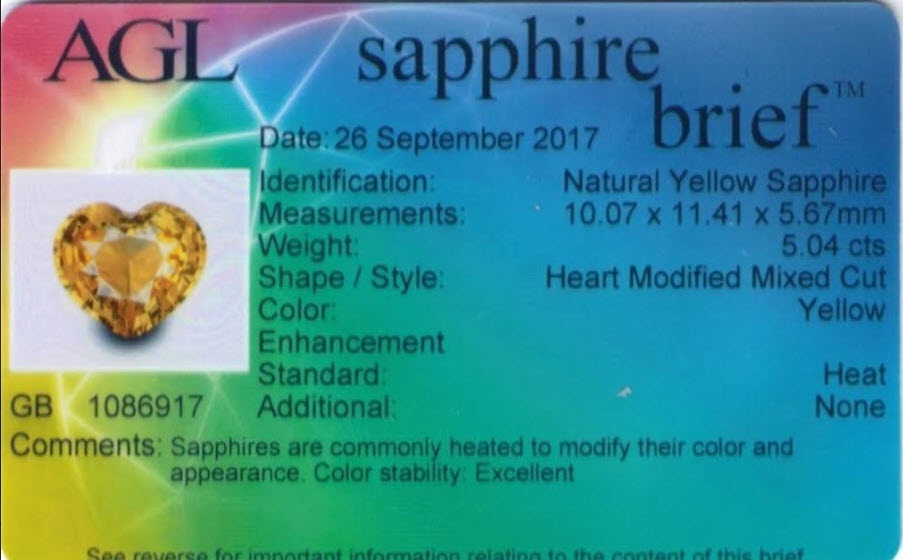 5.04 Ct. Yellow Sapphire from Ceylon (Sri Lanka)