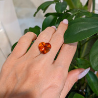 10.01 Ct. Orange Sapphire from Ceylon (Sri Lanka) Life Style