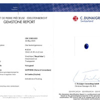 4.12 Ct. Blue Sapphire from Ceylon (Sri Lanka) Scan Report
