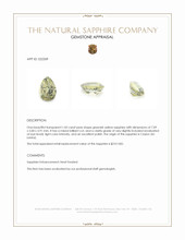 1.05 Ct. Greenish Yellow Sapphire from Ceylon (Sri Lanka) Appraisal