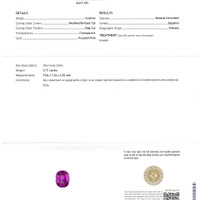2.71 Ct. Purplish Pink Sapphire from Vietnam Scan Report