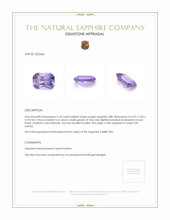 1.22 Ct. Purple Sapphire from Ceylon (Sri Lanka) Appraisal