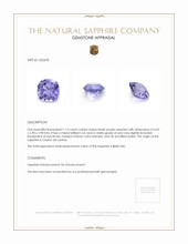1.12 Ct. Bluish Purple Sapphire from Ceylon (Sri Lanka) Appraisal