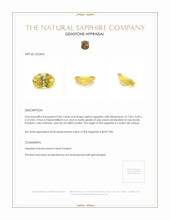 0.83 Ct. Yellow Sapphire from Ceylon (Sri Lanka) Appraisal