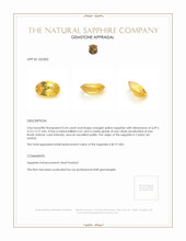 0.54 Ct. Orangish Yellow Sapphire from Ceylon (Sri Lanka) Appraisal