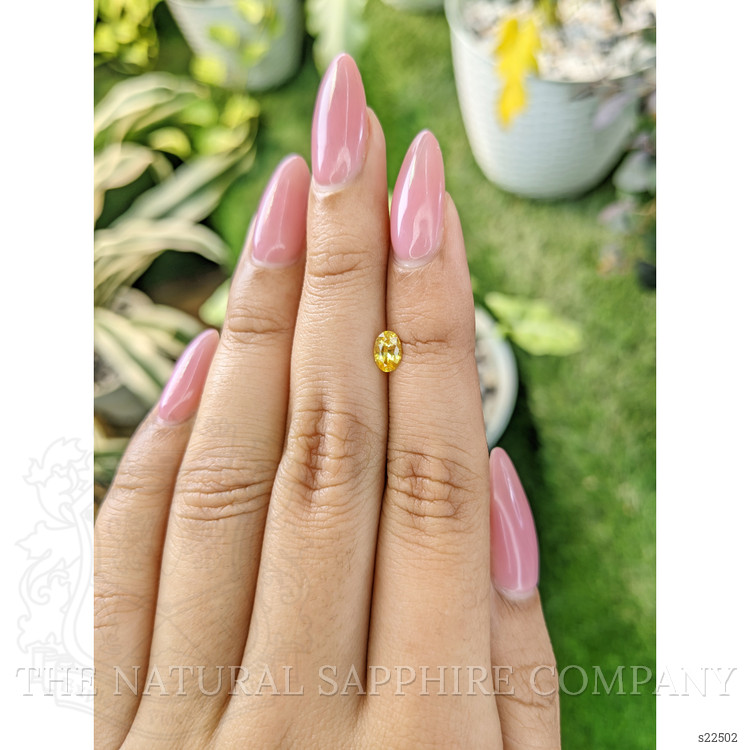 0.54 Ct. Orangish Yellow Sapphire from Ceylon (Sri Lanka)