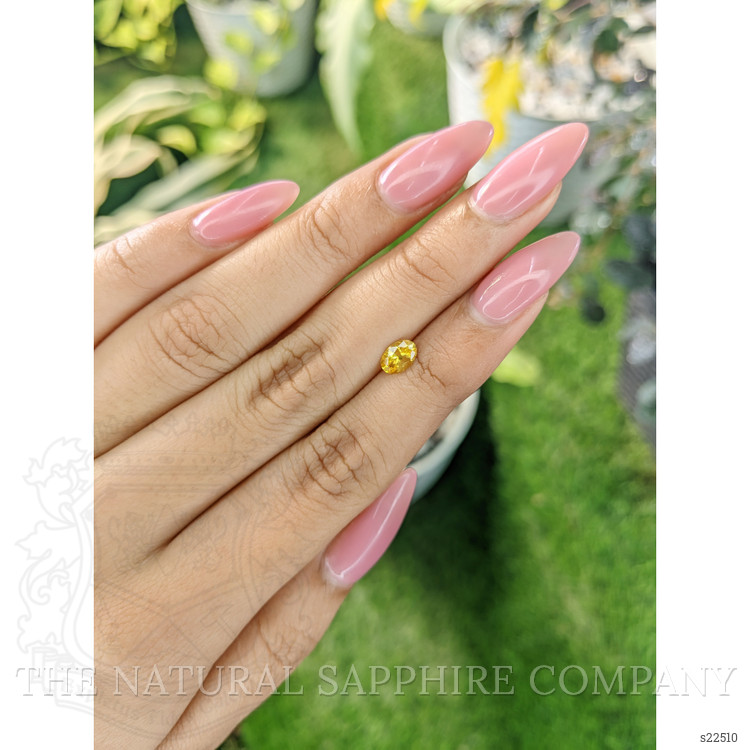 0.60 Ct. Orangish Yellow Sapphire from Ceylon (Sri Lanka)