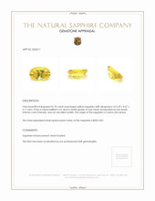 0.70 Ct. Yellow Sapphire from Ceylon (Sri Lanka) Appraisal