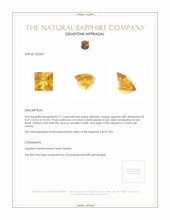 0.71 Ct. Yellowish Orange Sapphire from Ceylon (Sri Lanka) Appraisal