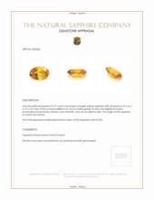 0.57 Ct. Orangish Yellow Sapphire from Ceylon (Sri Lanka) Appraisal