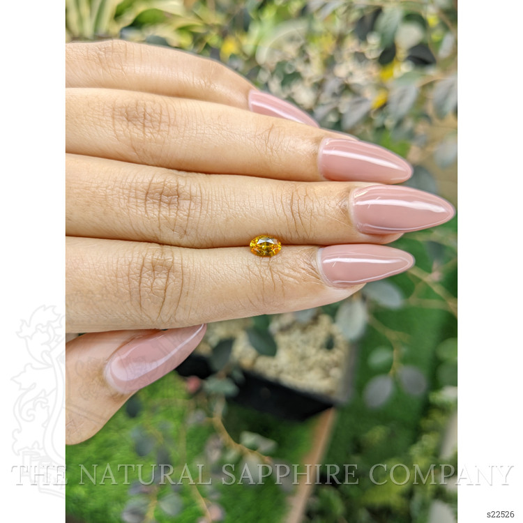 0.57 Ct. Orangish Yellow Sapphire from Ceylon (Sri Lanka)