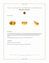 0.58 Ct. Yellowish Orange Sapphire from Ceylon (Sri Lanka) Appraisal