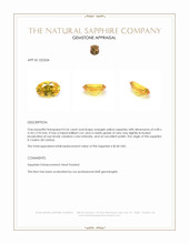 0.56 Ct. Orangish Yellow Sapphire from Ceylon (Sri Lanka) Appraisal