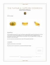 0.56 Ct. Orangish Yellow Sapphire from Ceylon (Sri Lanka) Appraisal