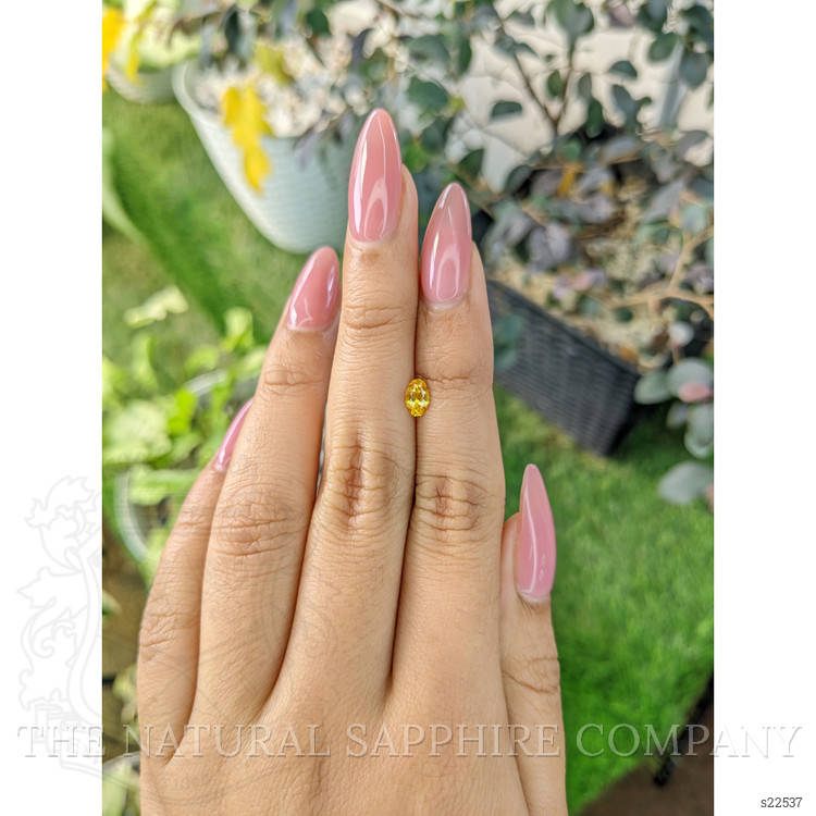 0.49 Ct. Orangish Yellow Sapphire from Ceylon (Sri Lanka)