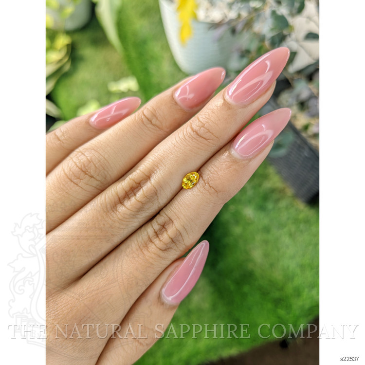 0.49 Ct. Orangish Yellow Sapphire from Ceylon (Sri Lanka)