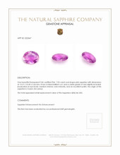 7.05 Ct. Pink Sapphire from Ceylon (Sri Lanka) Appraisal
