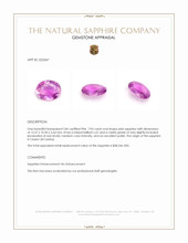 7.05 Ct. Pink Sapphire from Ceylon (Sri Lanka) Appraisal