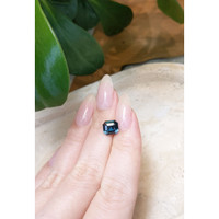 2.10 Ct. Bluish Green Sapphire from Madagascar Life Style