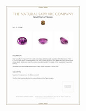 2.63 Ct. Pinkish Purple Sapphire from Ceylon (Sri Lanka) Appraisal