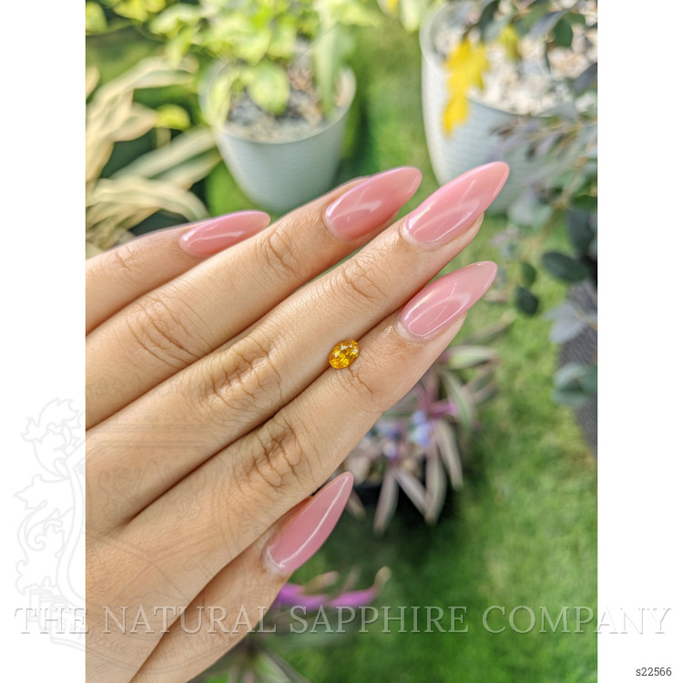 0.55 Ct. Yellowish Orange Sapphire from Ceylon (Sri Lanka)