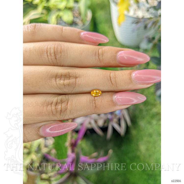 0.55 Ct. Yellowish Orange Sapphire from Ceylon (Sri Lanka)