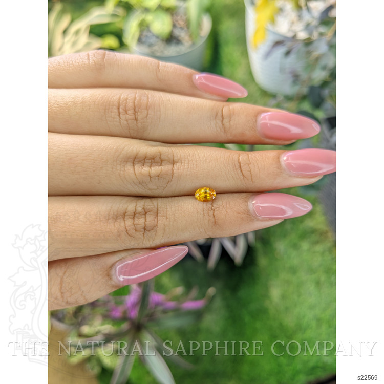 0.53 Ct. Yellowish Orange Sapphire from Ceylon (Sri Lanka)