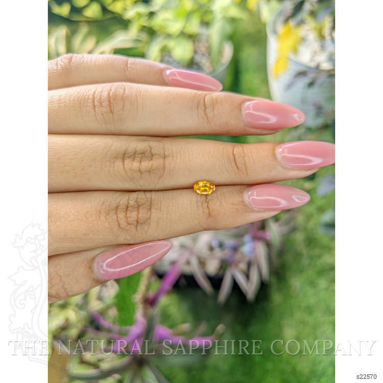 0.50 Ct. Yellowish Orange Sapphire from Ceylon (Sri Lanka)