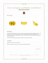 0.51 Ct. Orangish Yellow Sapphire from Ceylon (Sri Lanka) Appraisal