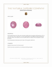 2.88 Ct. Reddish Pink Star Sapphire from Ceylon (Sri Lanka) Appraisal