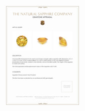 0.54 Ct. Orangish Yellow Sapphire from Ceylon (Sri Lanka) Appraisal