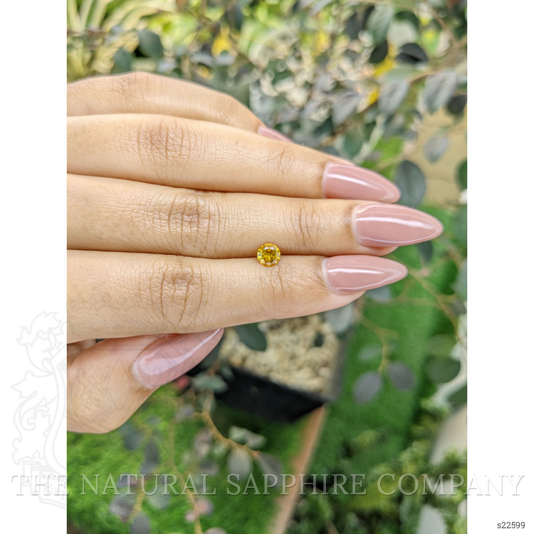 0.54 Ct. Orangish Yellow Sapphire from Ceylon (Sri Lanka)