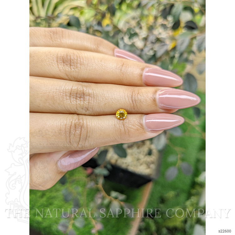 0.66 Ct. Orangish Yellow Sapphire from Ceylon (Sri Lanka)