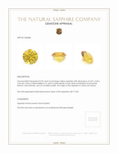 0.59 Ct. Yellow Sapphire from Ceylon (Sri Lanka) Appraisal