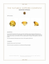 0.68 Ct. Yellowish Orange Sapphire from Ceylon (Sri Lanka) Appraisal