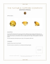 0.68 Ct. Yellowish Orange Sapphire from Ceylon (Sri Lanka) Appraisal