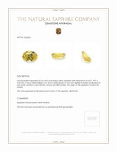 0.76 Ct. Yellow Sapphire from Ceylon (Sri Lanka) Appraisal
