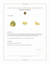 0.61 Ct. Yellow Sapphire from Ceylon (Sri Lanka) Appraisal