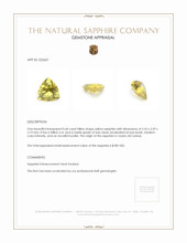 0.60 Ct. Yellow Sapphire from Ceylon (Sri Lanka) Appraisal