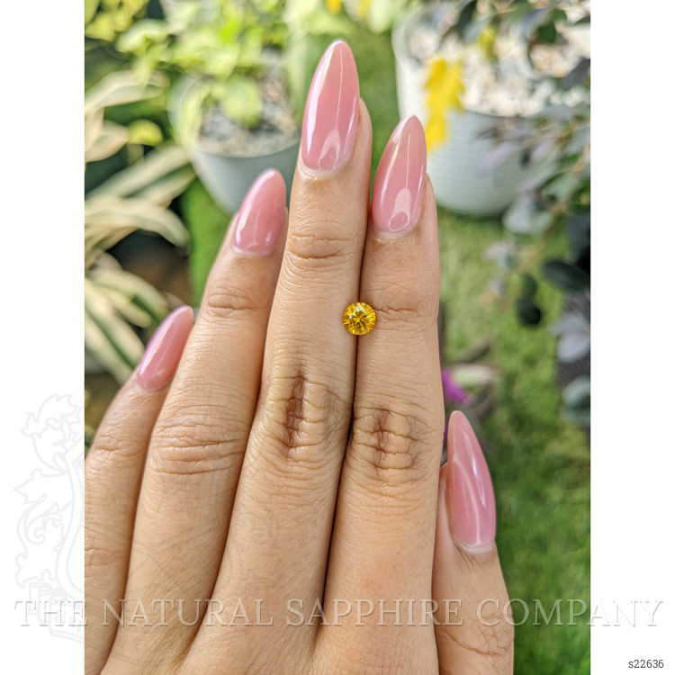 0.64 Ct. Orangish Yellow Sapphire from Ceylon (Sri Lanka)